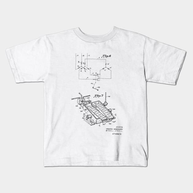 Driving Arrangements for Sewing Machine Vintage Patent Hand Drawing Kids T-Shirt by TheYoungDesigns